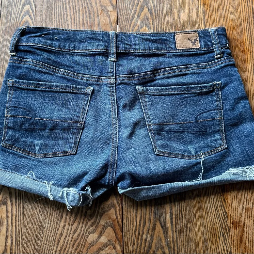 American Eagle Outfitters Blue Jean Shorts Distressed Cutoff - Picture 2 of 6